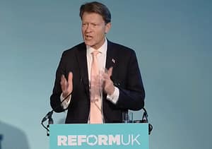 Richard Tice addresses a press conference