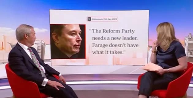 Nigel Farage appearing on the BBC